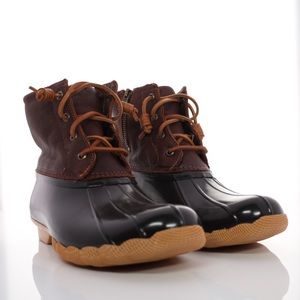 Women’s Sperry Saltwater Duck Boots Size 8.5 M Tan/Dark Brown